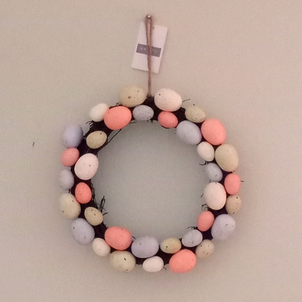 All🐥3/$25🐰 Pastel Easter Egg Wreath Easter Wall Art/Decor NWT